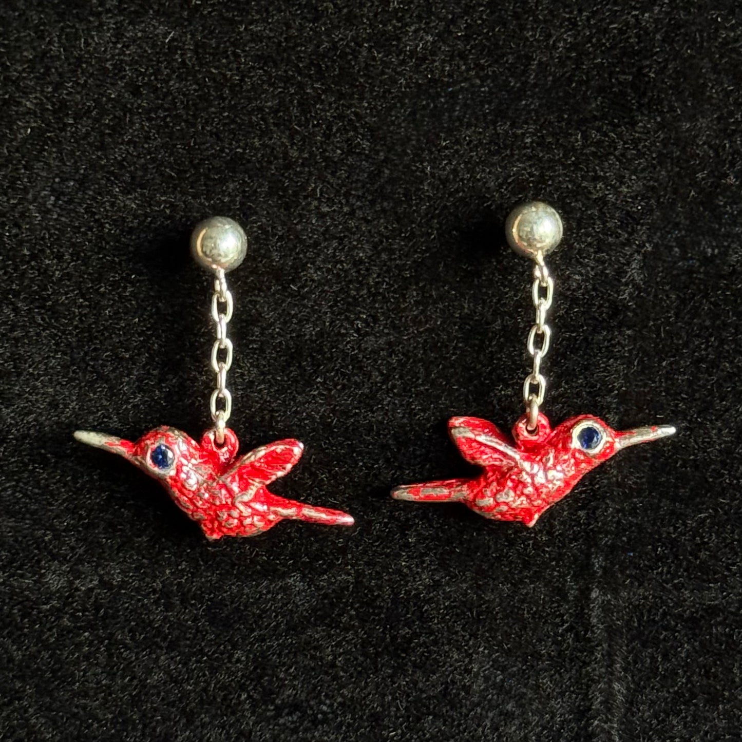 Hummingbirds with Cold Enamel